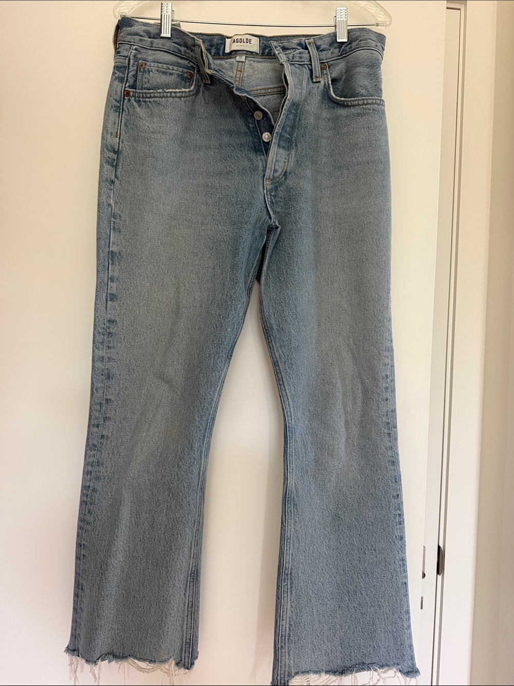 Agolde Light Blue Flare Wide Leg Jeans